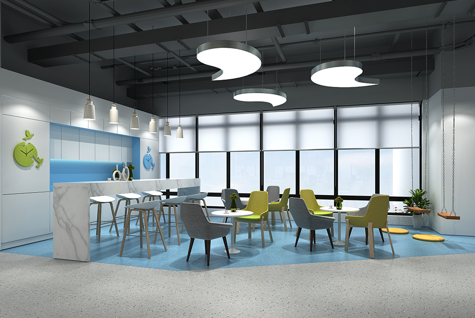 上海米哈游辦公室茶水休息區(qū)裝修設計效果圖