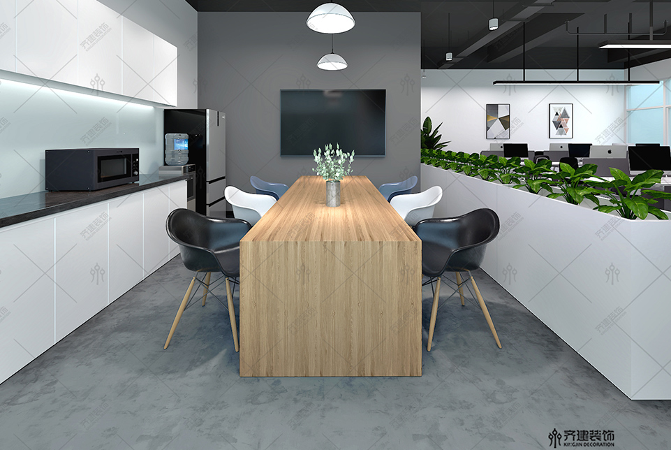 上海汽配研發中心辦公水吧休息室裝修設計效果圖