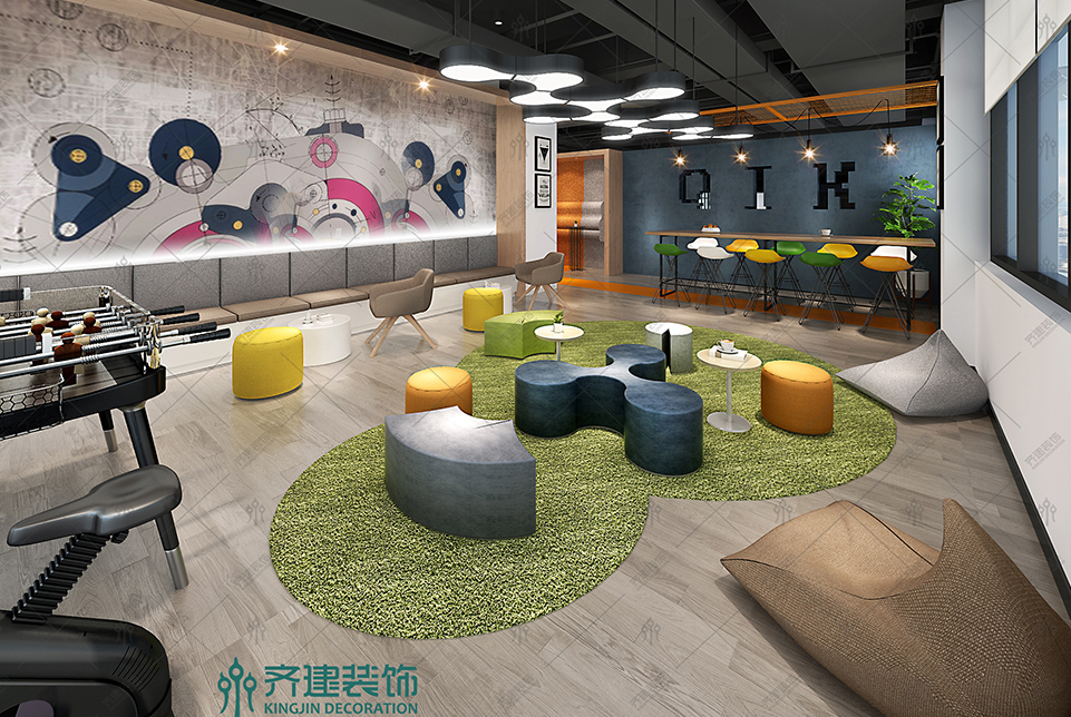 上海快倉智能科技辦公文娛室裝修設(shè)計效果圖