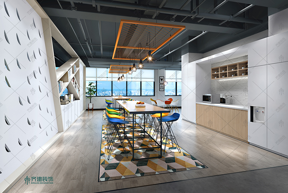 上海快倉智能科技辦公室水吧裝修設(shè)計效果圖