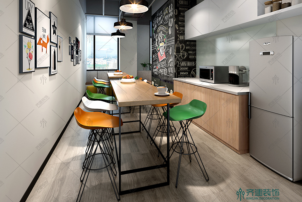 上海快倉智能科技辦公室水吧裝修設(shè)計效果圖