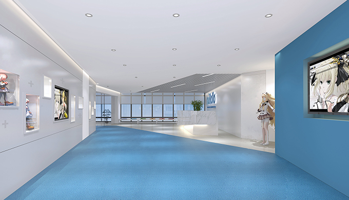 米哈游辦公室創意走廊效果圖