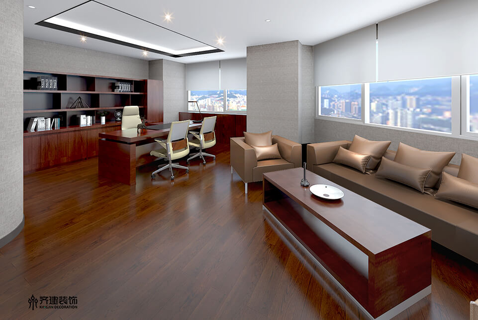 上海海螺服飾董事長辦公室裝修設(shè)計效果圖