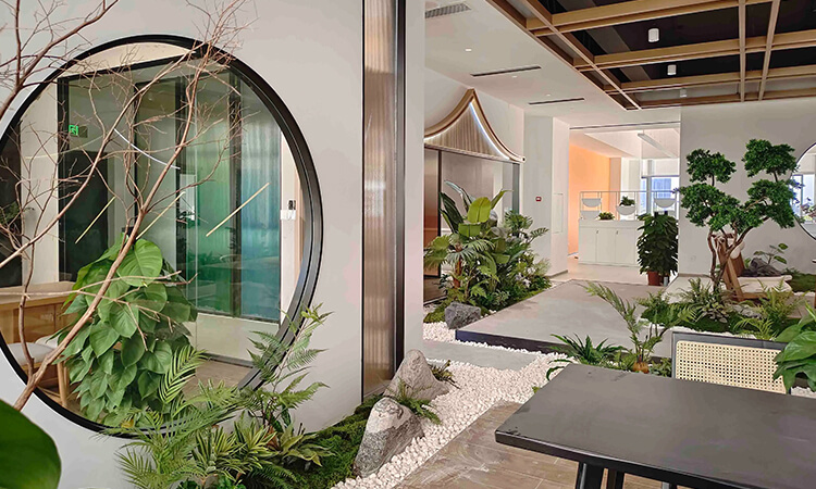 小規(guī)模綠植石景辦公室設(shè)計(jì)