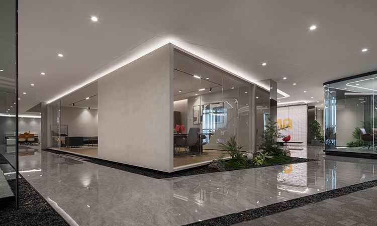 辦公室裝修公司大理石走廊