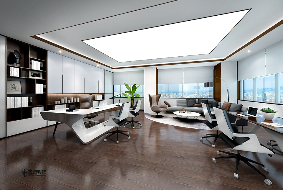 上海德馬物流總經理辦公室裝修設計效果圖