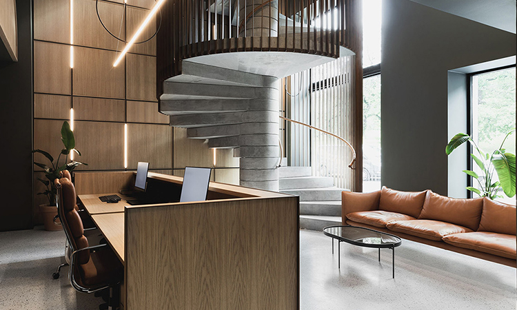 上海辦公室裝修空間前廳接待區